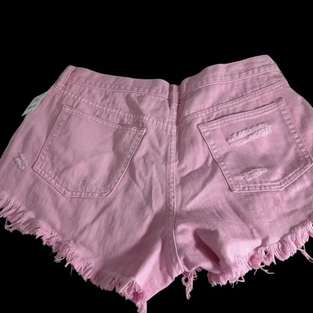 Free People We The Free NWT‎ Loving Good Vibrations Cutoff Shorts In Rosa Sz 32